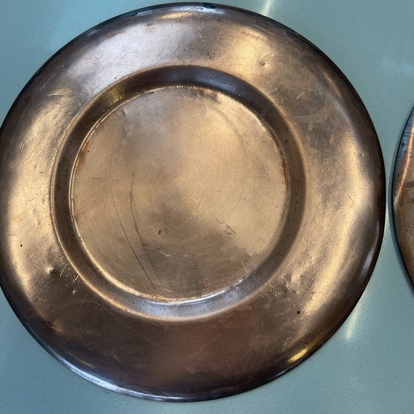$360 set of 6 solid copper vintage plates 11.5” platter charger craftsman - Picture 6 of 14